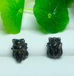 Natural Icy Obsidian Nine Tail Fox Jewelry Charms Beads Pendants