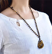 Natural High Quality South African Yellow Tiger Eye Laughing Buddha Necklace