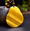 Natural High Quality South African Yellow Tiger Eye Laughing Buddha Necklace