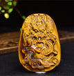 Natural High Quality South African Yellow Tiger Eye Dragon Pendant