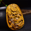 Natural High Quality South African Yellow Tiger Eye Dragon Pendant