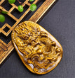 Natural High Quality South African Yellow Tiger Eye Dragon Pendant