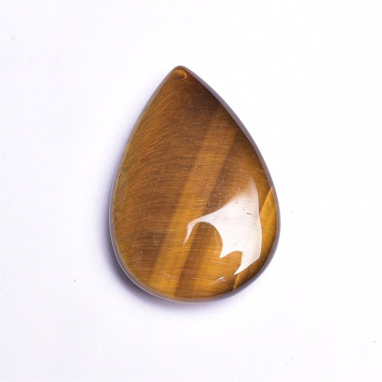 Natural High Quality South African Yellow Tiger Eye Teardrop Pendant