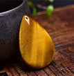 Natural High Quality South African Yellow Tiger Eye Teardrop Pendant