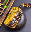 Natural High Quality South African Yellow Tiger Eye Fortune God Necklace