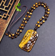 Natural High Quality South African Yellow Tiger Eye Fortune God Necklace