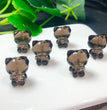 Natural Icy Obsidian Hello Kitty Drilled Beads Jewelry Charms