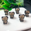 Natural Icy Obsidian Hello Kitty Drilled Beads Jewelry Charms