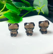 Natural Icy Obsidian Hello Kitty Drilled Beads Jewelry Charms