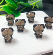 Natural Icy Obsidian Hello Kitty Drilled Beads Jewelry Charms