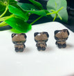 Natural Icy Obsidian Hello Kitty Drilled Beads Jewelry Charms