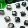 Natural Silver Sheen Obsidian Cat Head Jewelry Charms Beads Pendants