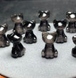 Natural Silver Sheen Obsidian Cat Jewelry Charms Beads Pendants