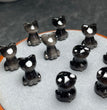 Natural Silver Sheen Obsidian Cat Jewelry Charms Beads Pendants