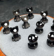 Natural Silver Sheen Obsidian Cat Jewelry Charms Beads Pendants