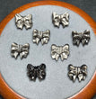 Natural Silver Sheen Obsidian Bow Jewelry Charms Beads Pendants