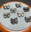 Natural Silver Sheen Obsidian Bow Jewelry Charms Beads Pendants