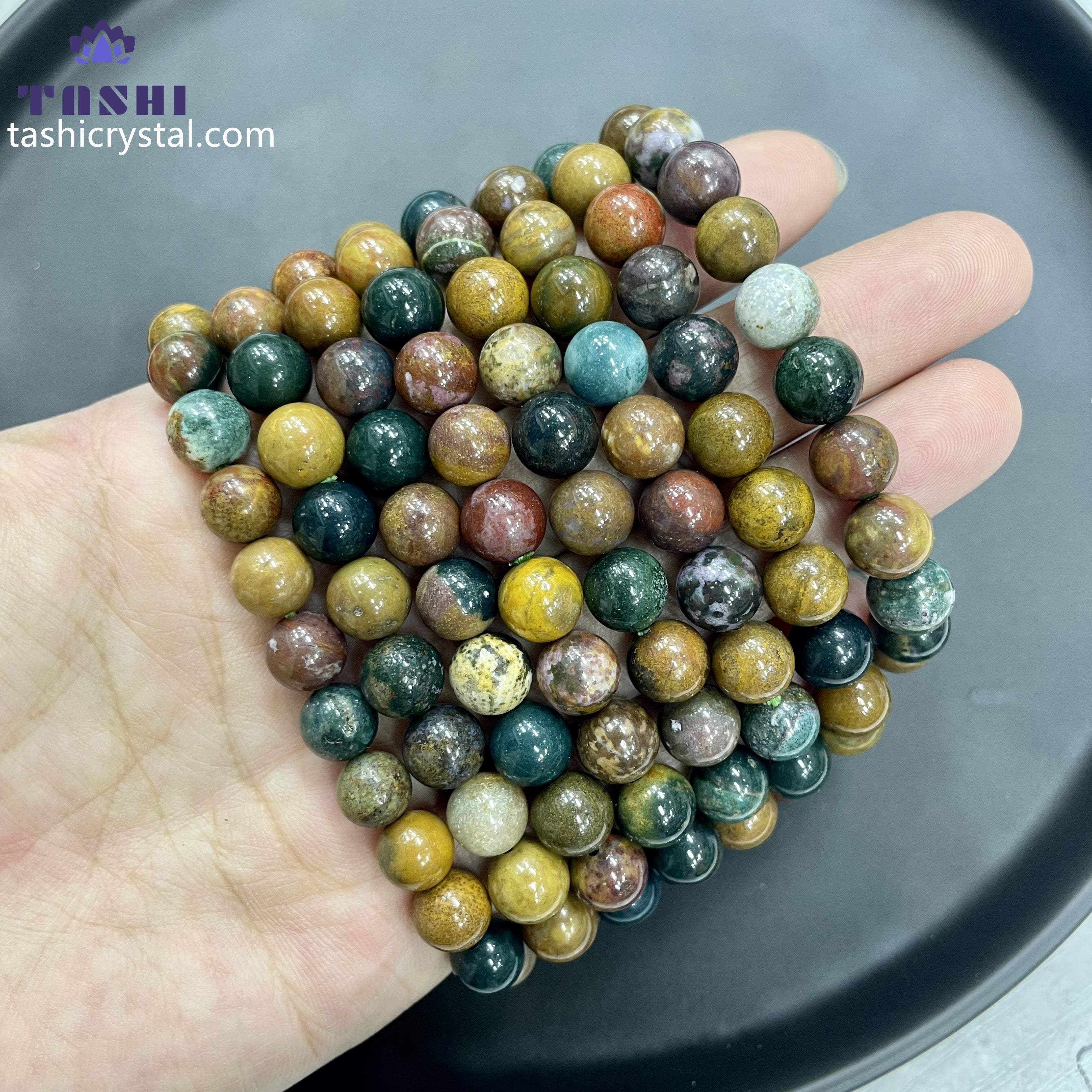 8mm Ocean Jasper Bracelets Round Beaded Bracelets Stretch Beads
