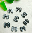 Natural Silver Sheen Obsidian Bow Jewelry Charms Beads Pendants