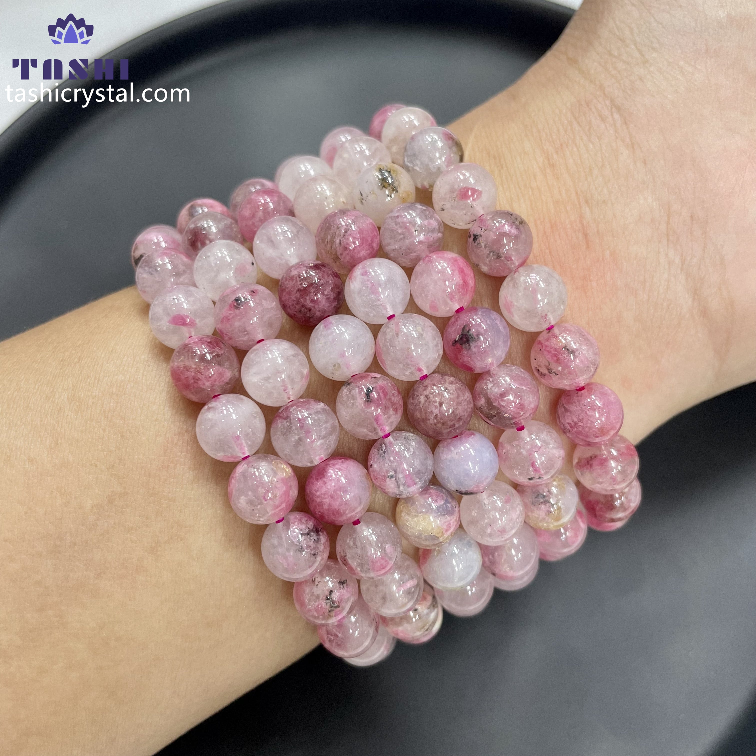 8mm Cherry Rhodonite Bracelets Round Beaded Bracelets Stretch Beads