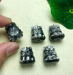 Natural Silver Sheen Obsidian Dancing Lion Jewelry Charms Beads Pendants