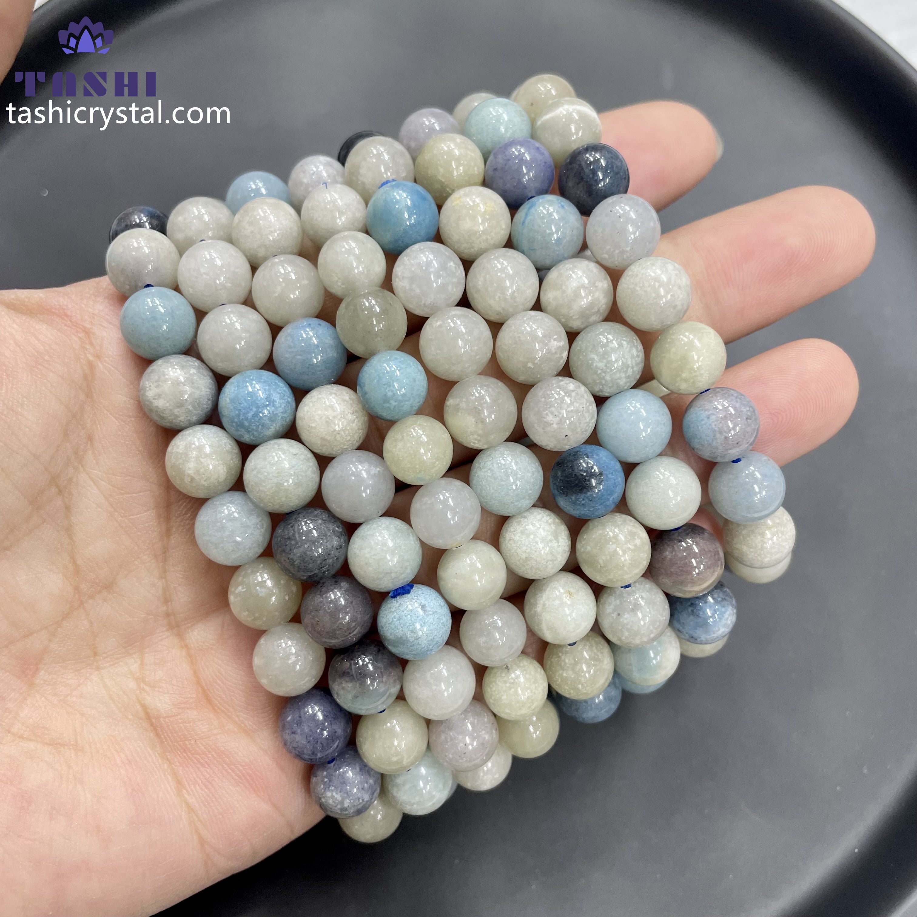 8mm Trolleite Bracelets Round Beaded Bracelets Stretch Beads