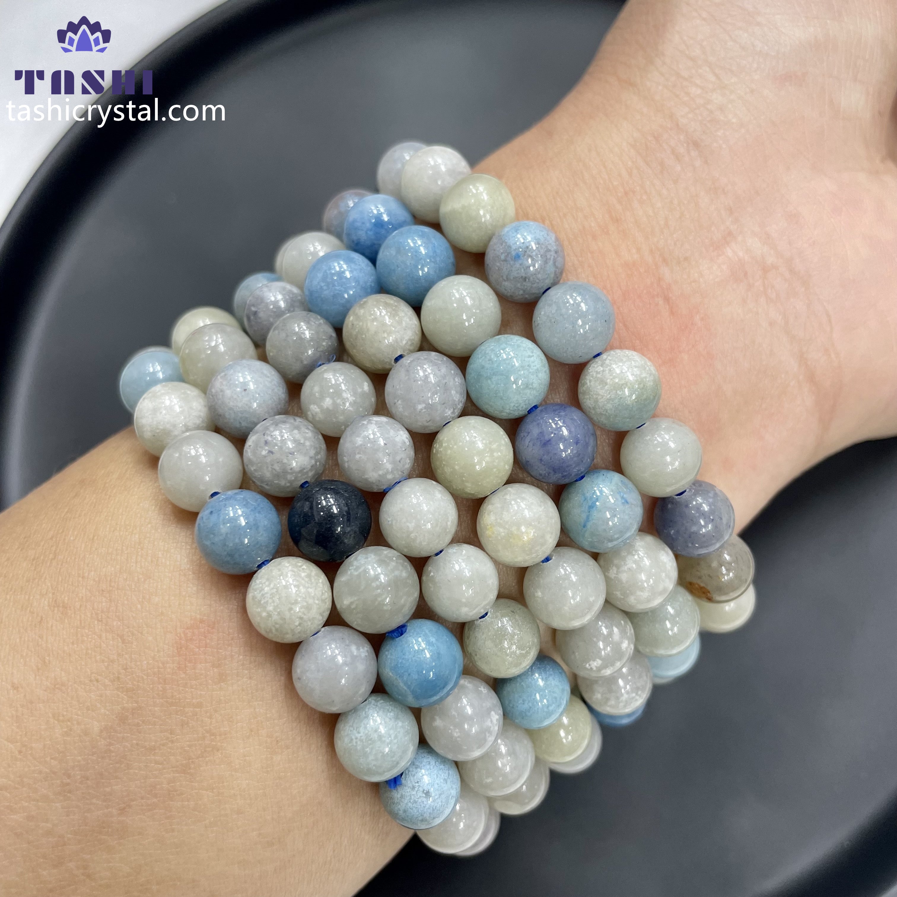 8mm Trolleite Bracelets Round Beaded Bracelets Stretch Beads
