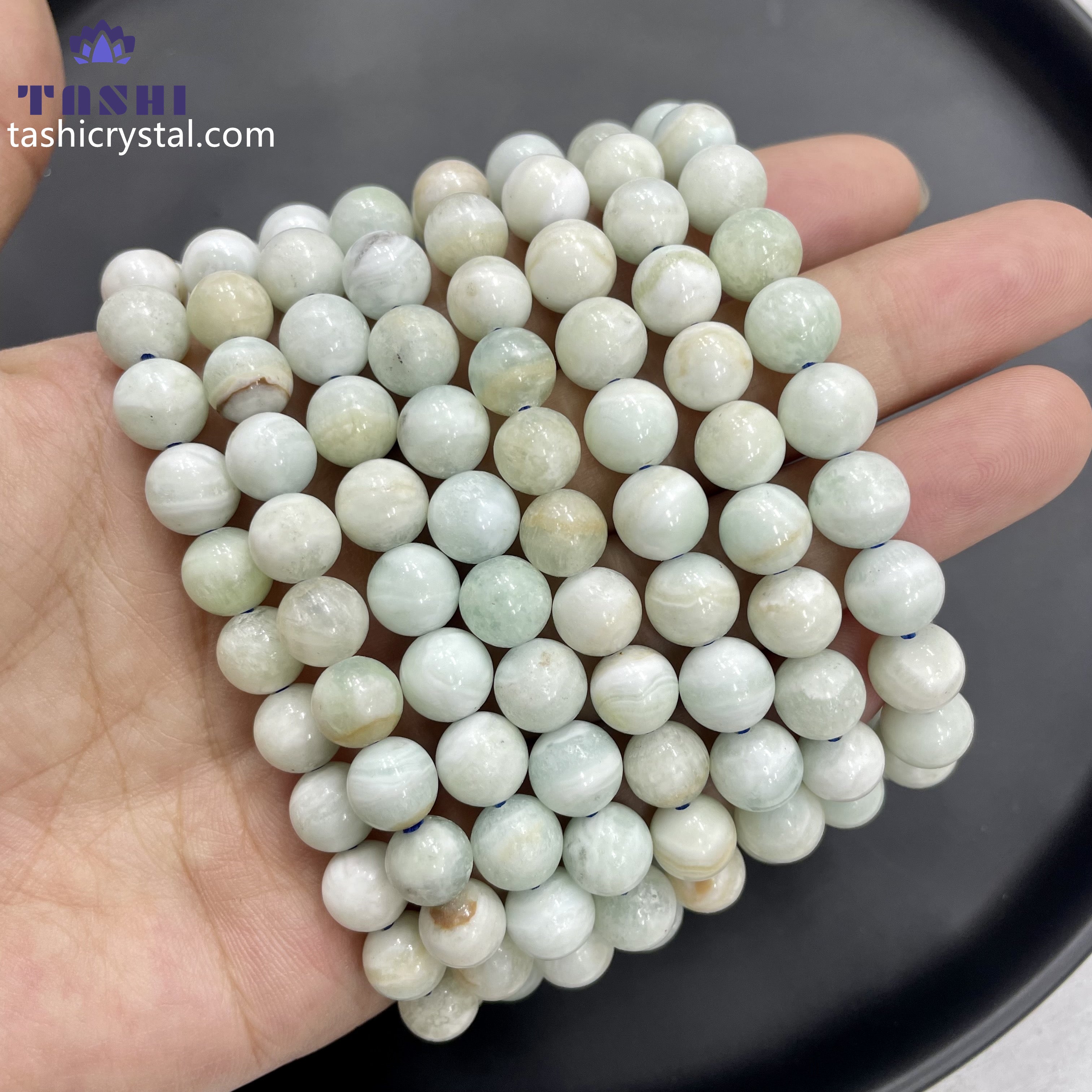 8mm Hemimorphite Bracelets Round Beaded Bracelets Stretch Beads