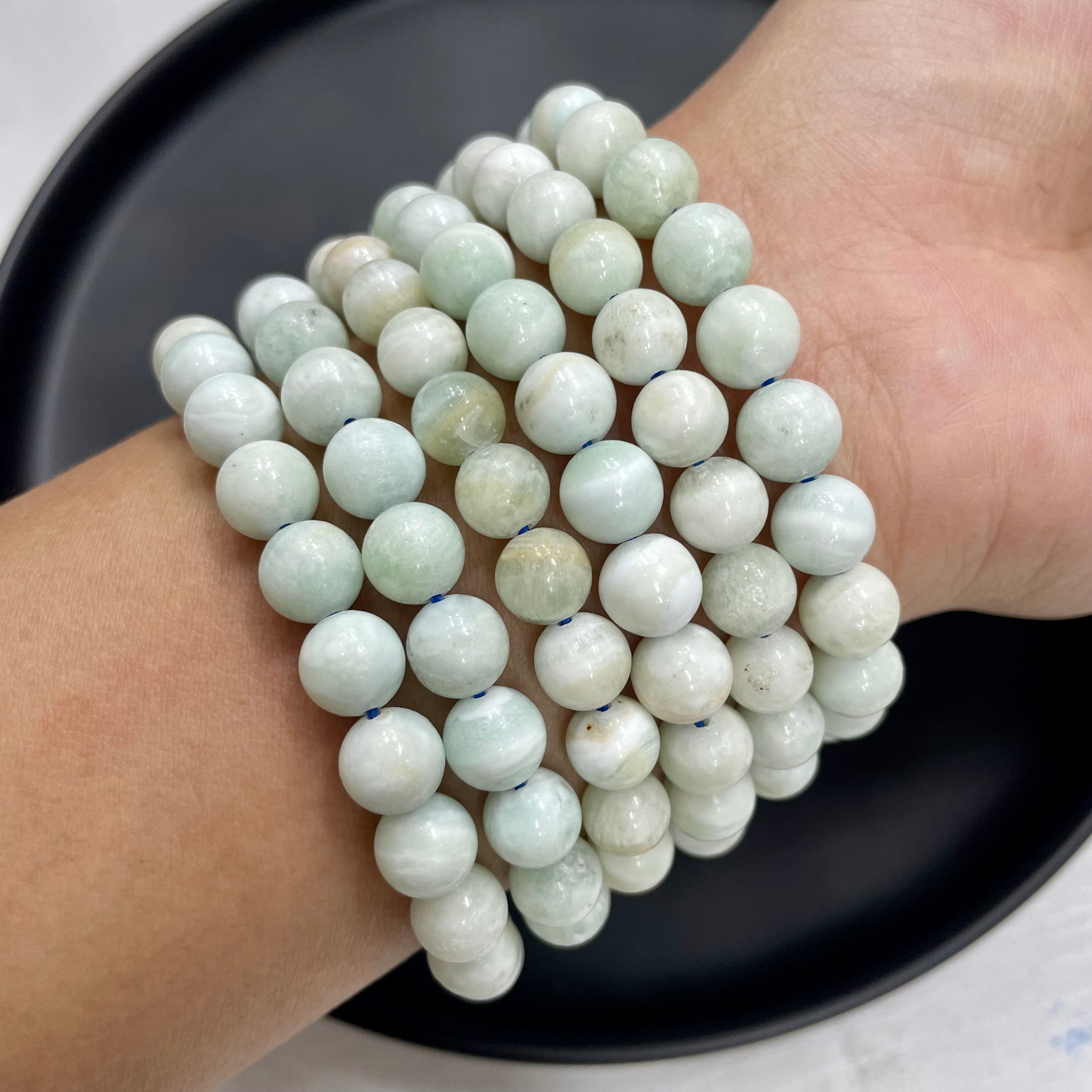 8mm Hemimorphite Bracelets Round Beaded Bracelets Stretch Beads