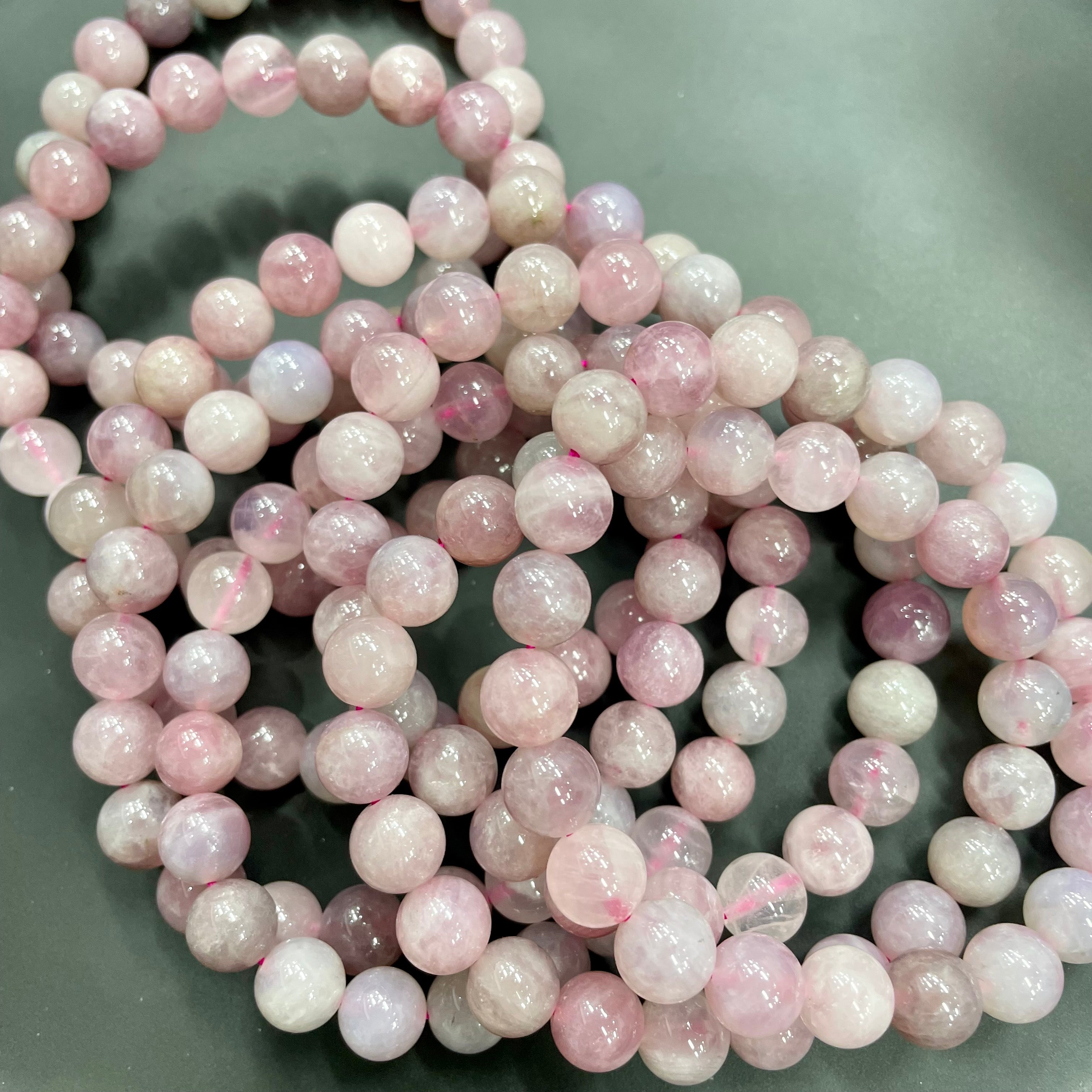 8mm Purple Rose Quartz Bracelets Round Beaded Bracelets Stretch Beads