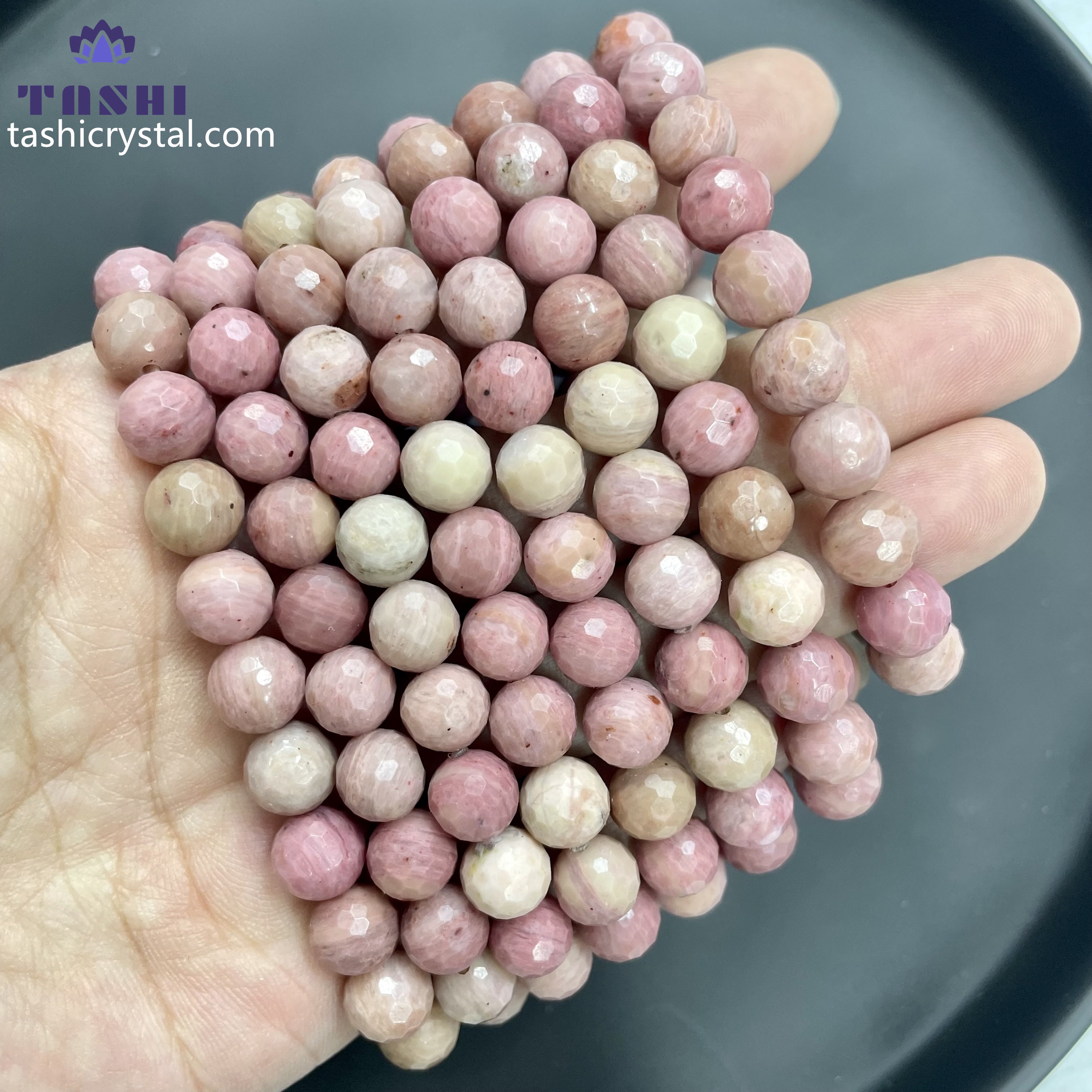 8mm Faceted Red Serpeggiante Bracelets Round Beaded Bracelets Stretch Beads