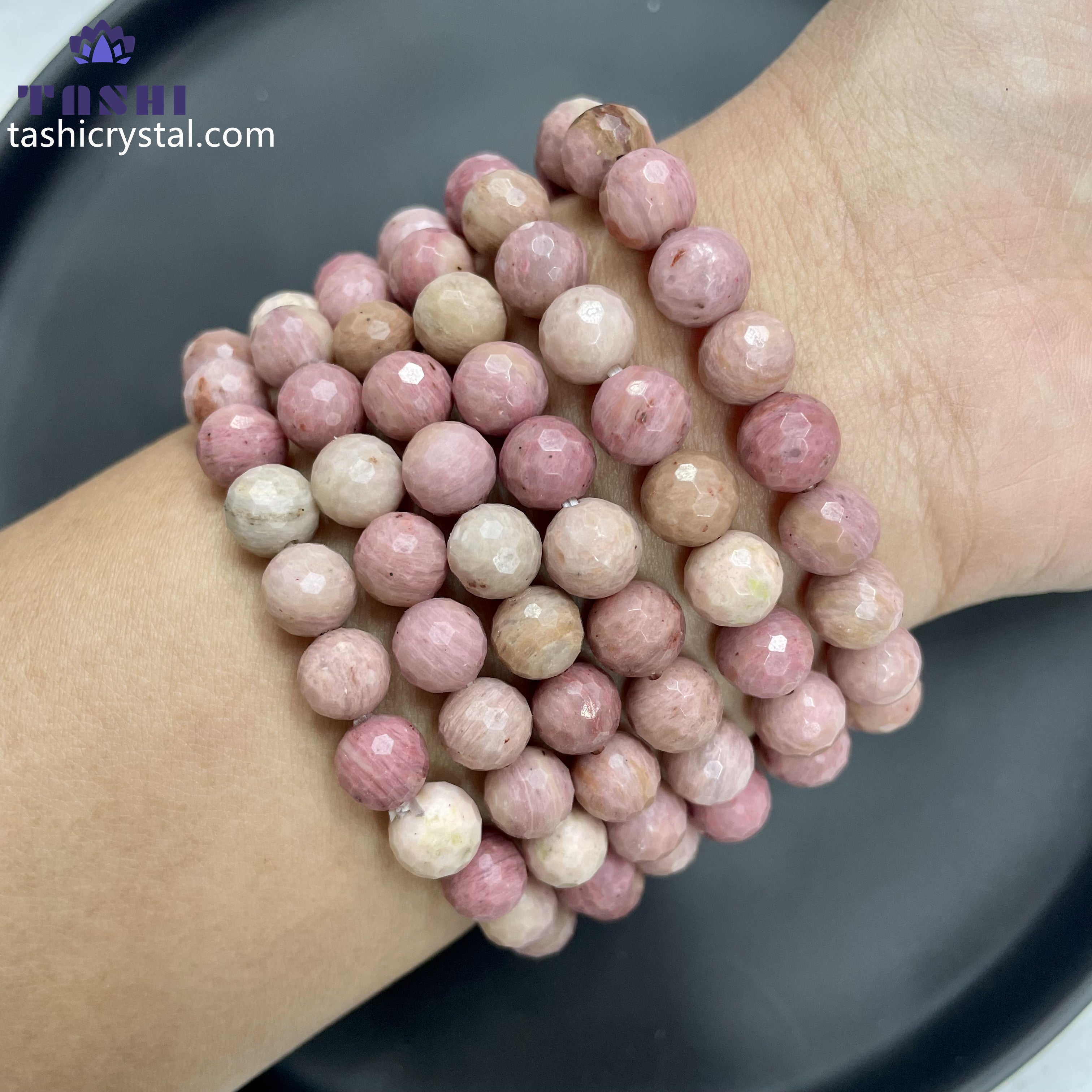 8mm Faceted Red Serpeggiante Bracelets Round Beaded Bracelets Stretch Beads