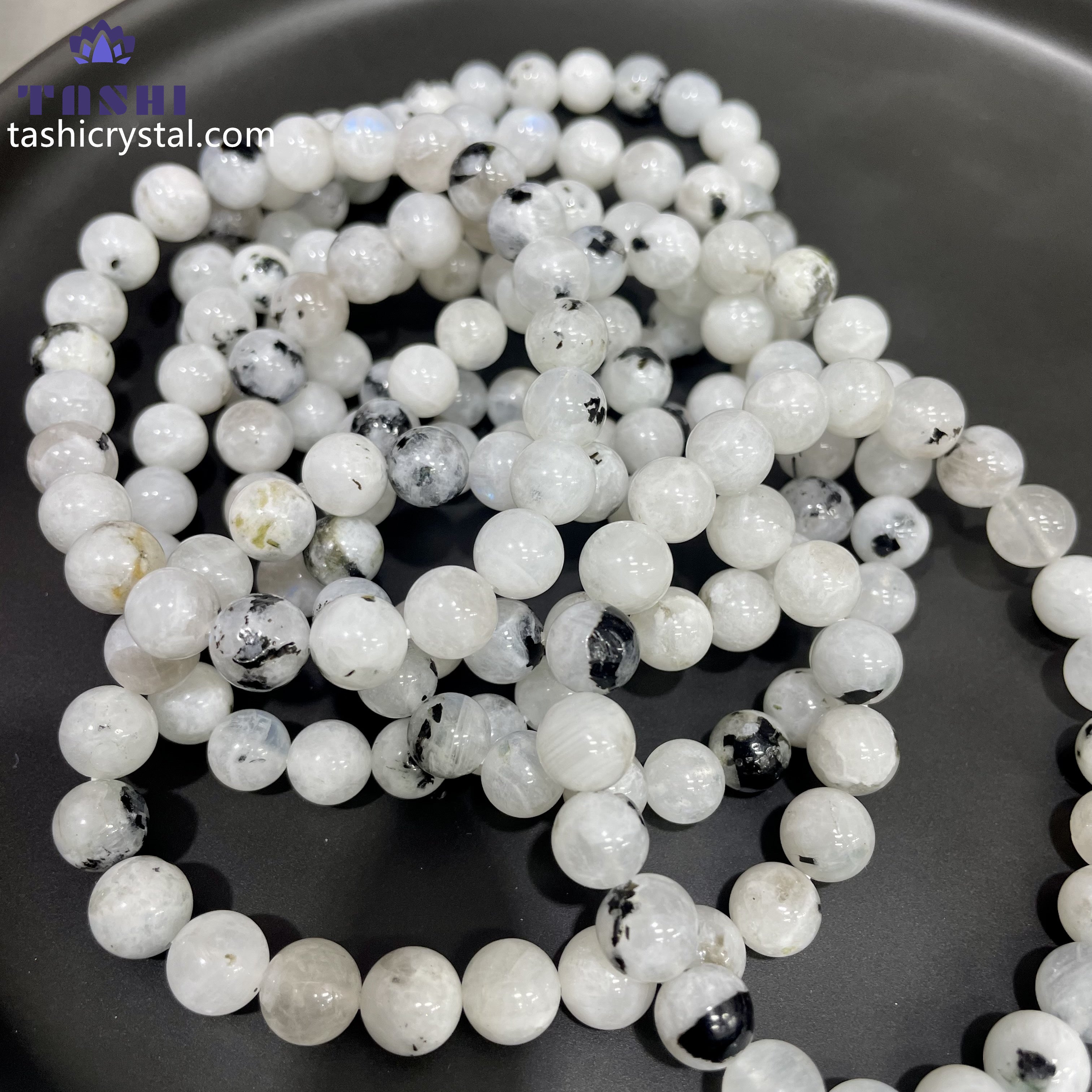 8mm Rainbow Moonstone Bracelets Round Beaded Bracelets Stretch Beads