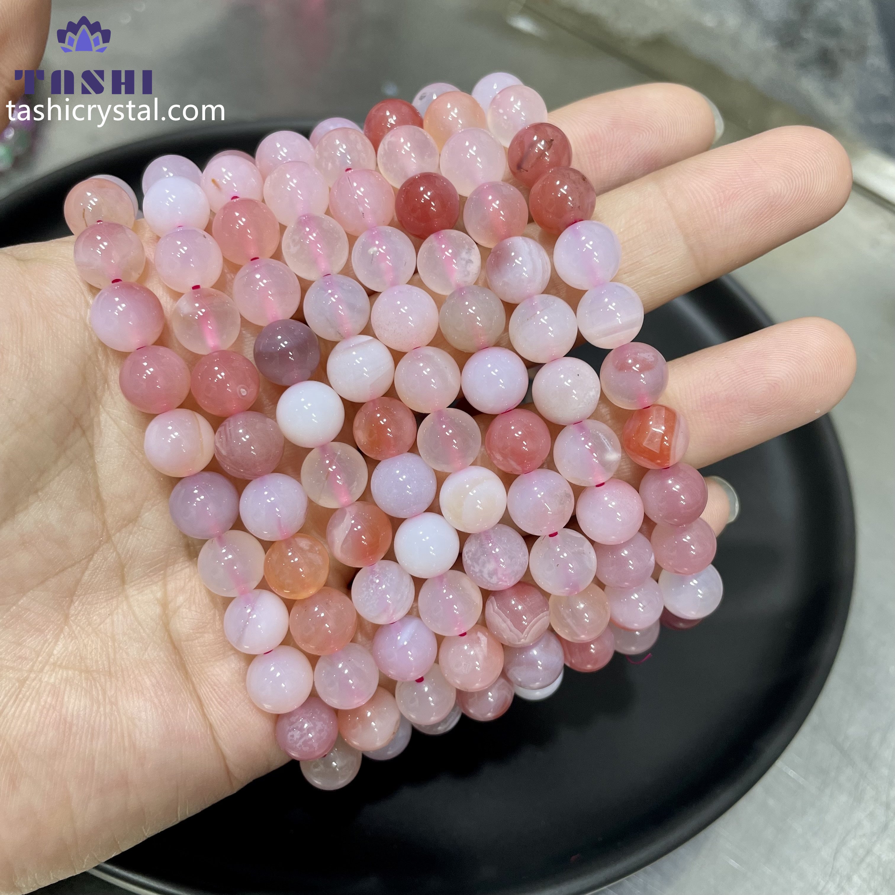 8mm Yanyuan Agate Bracelets Round Beaded Bracelets Stretch Beads