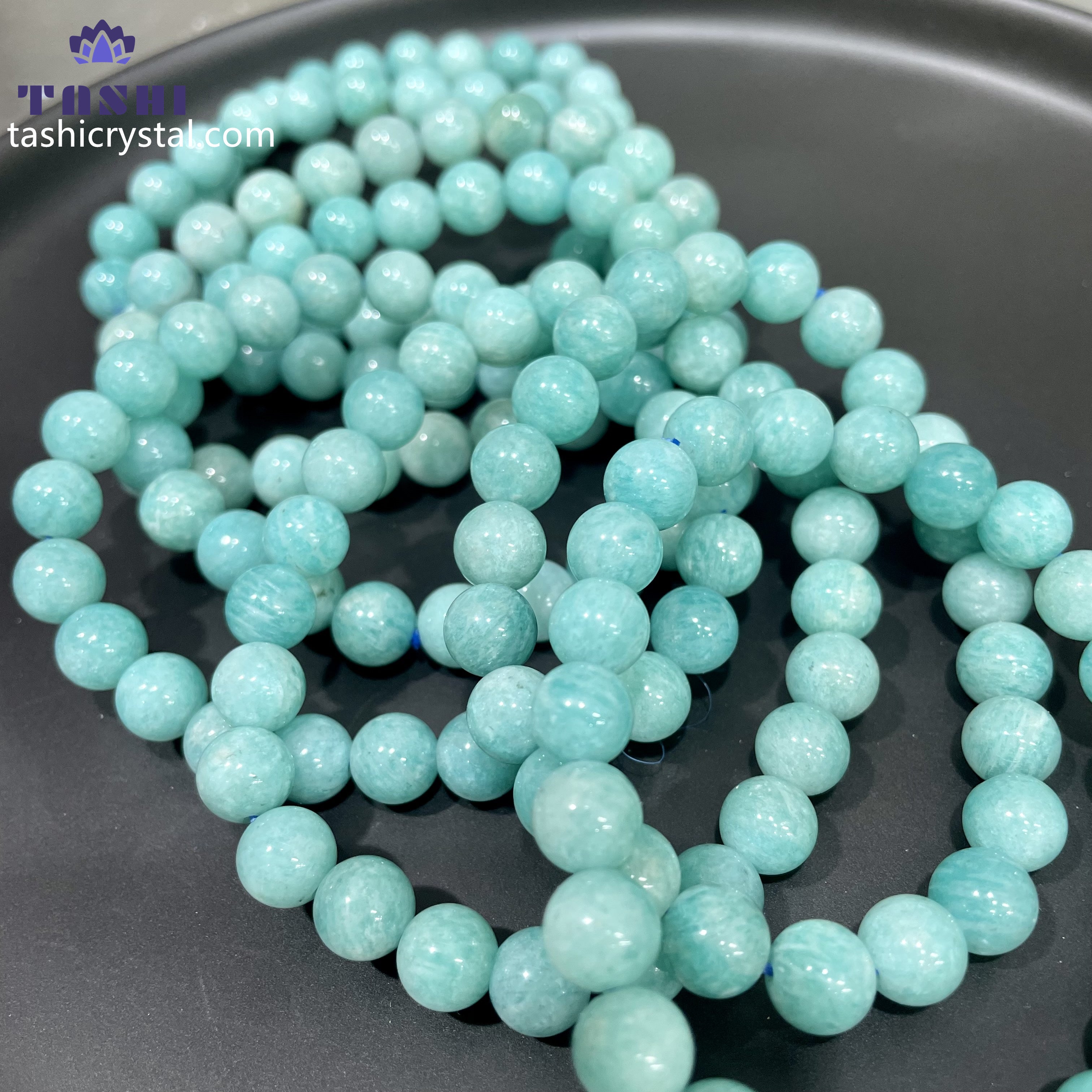 8mm Amazonite Bracelets Round Beaded Bracelets Stretch Beads