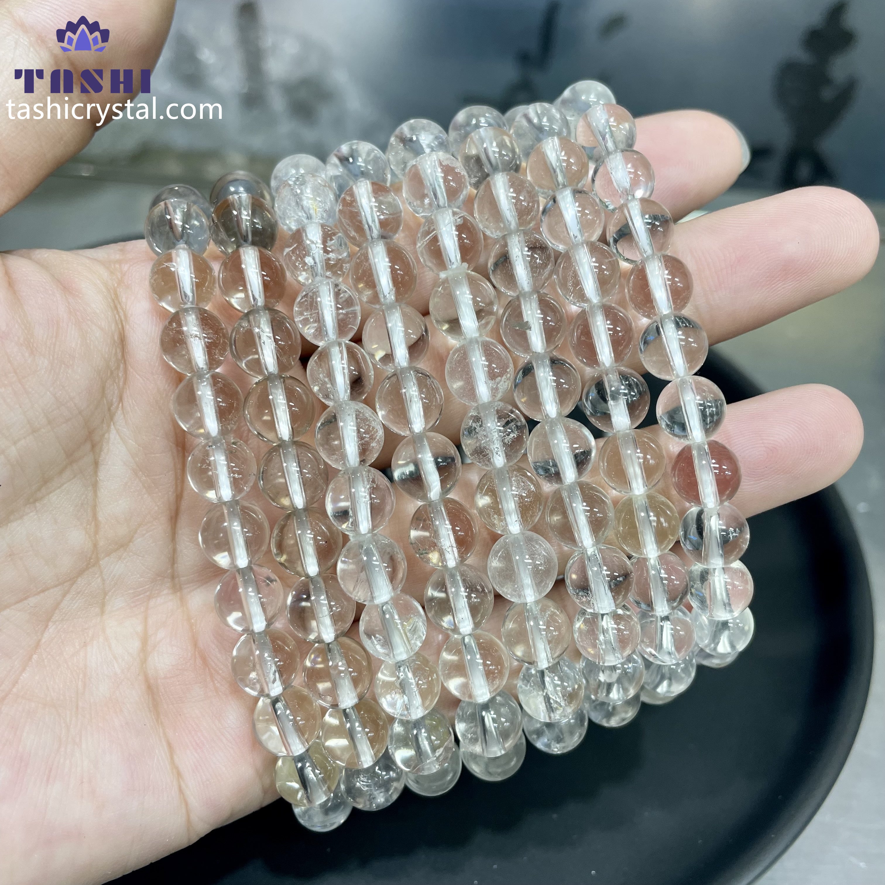 8mm Clear Quartz Bracelets Round Beaded Bracelets Stretch Beads