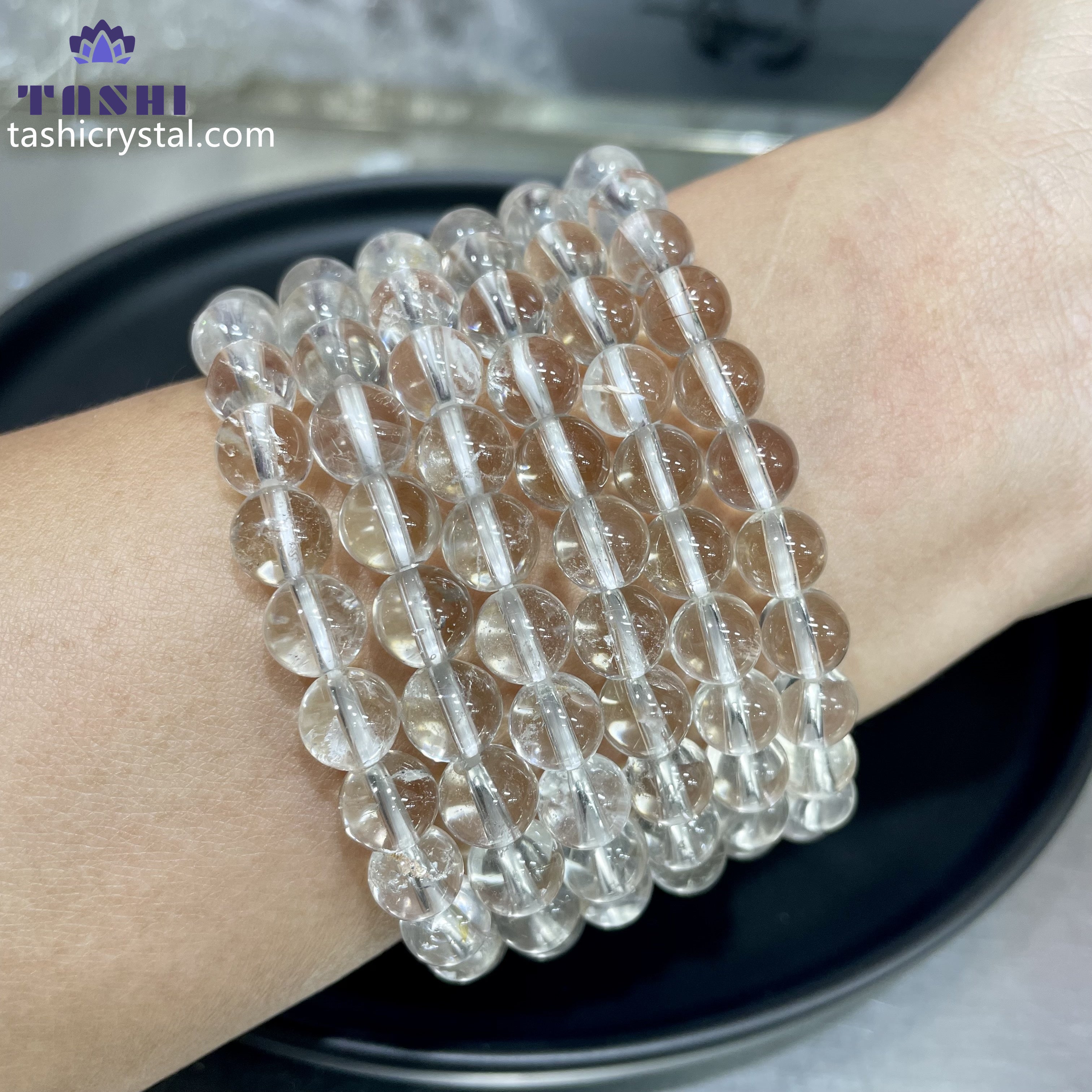 8mm Clear Quartz Bracelets Round Beaded Bracelets Stretch Beads