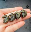 Mini Golden Sheen Obsidian Rabbit on Moon Carvings Confetti Jewlery Charms