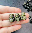 Mini Golden Sheen Obsidian Nine Tail Fox Carvings Confetti Jewlery Charms