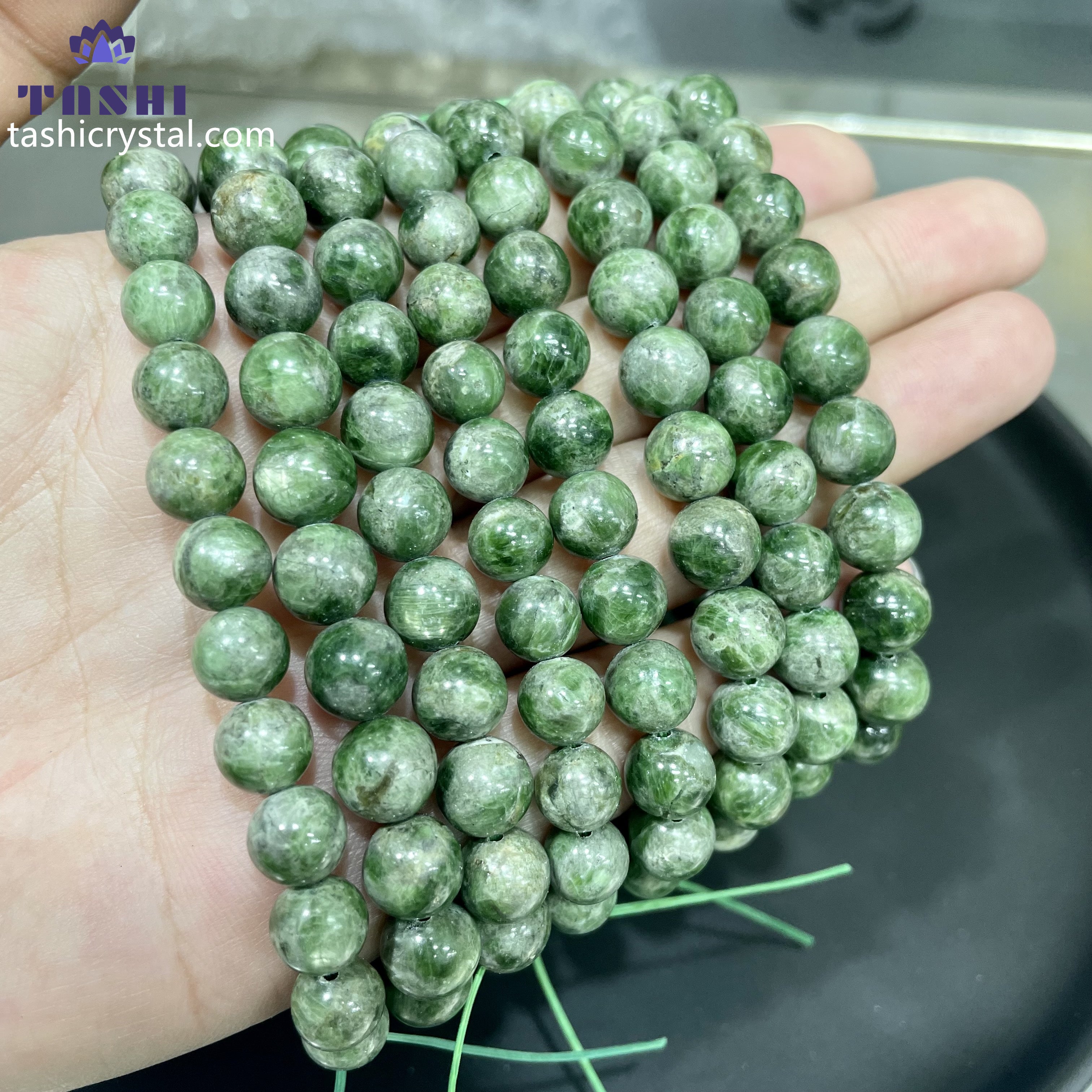 8mm Diopside Bracelets Round Beaded Bracelets Stretch Beads
