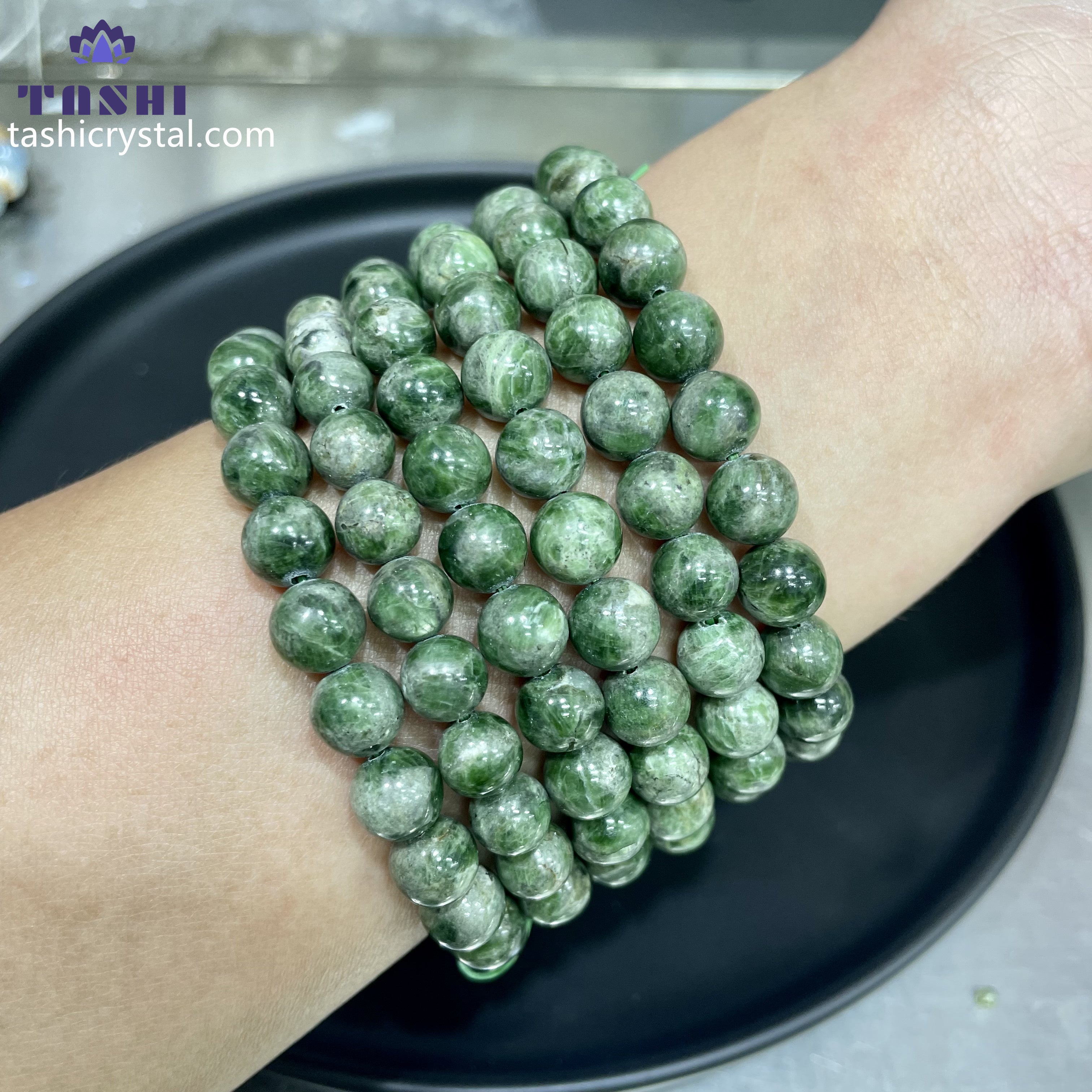 8mm Diopside Bracelets Round Beaded Bracelets Stretch Beads