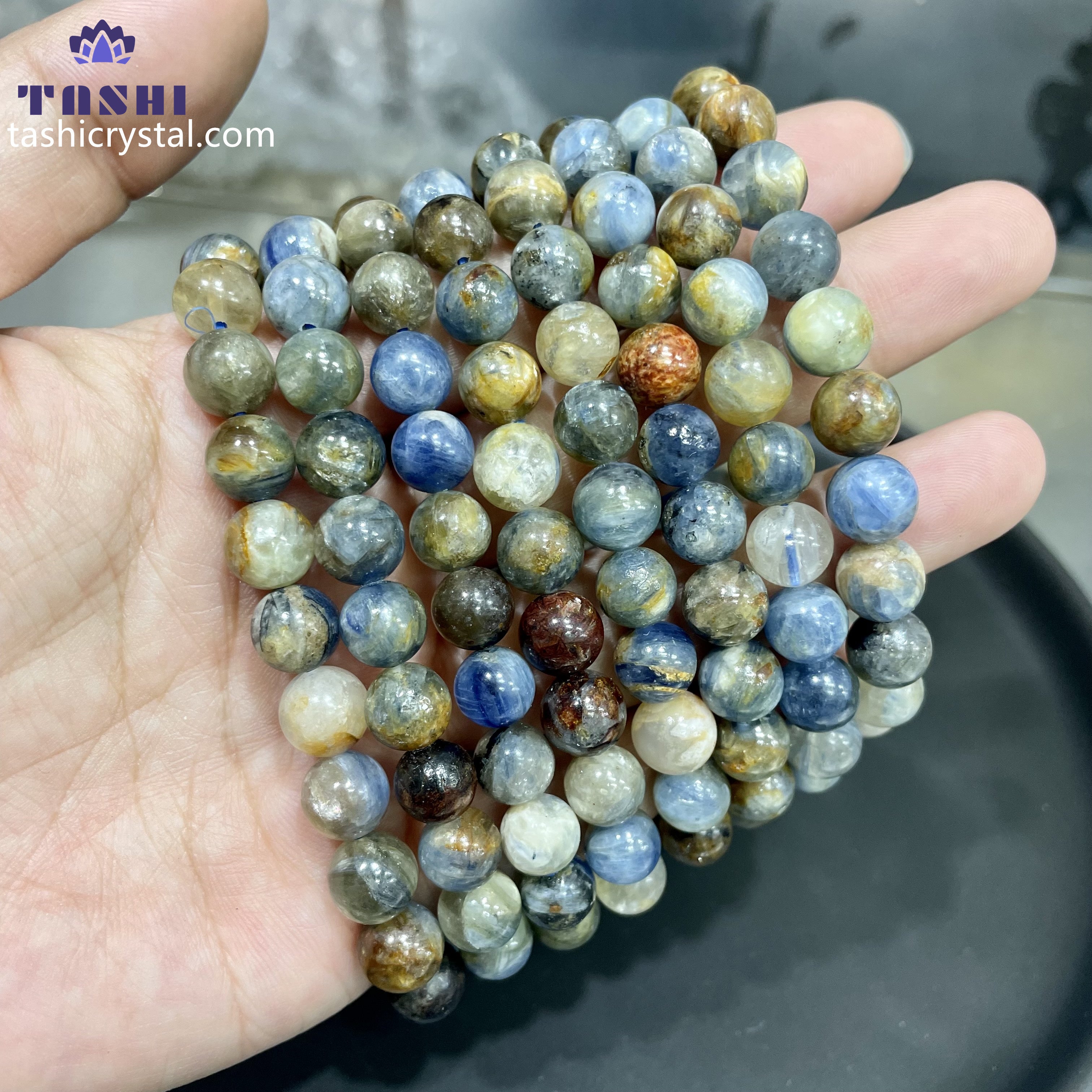 8mm Kyanite Bracelets Round Beaded Bracelets Stretch Beads