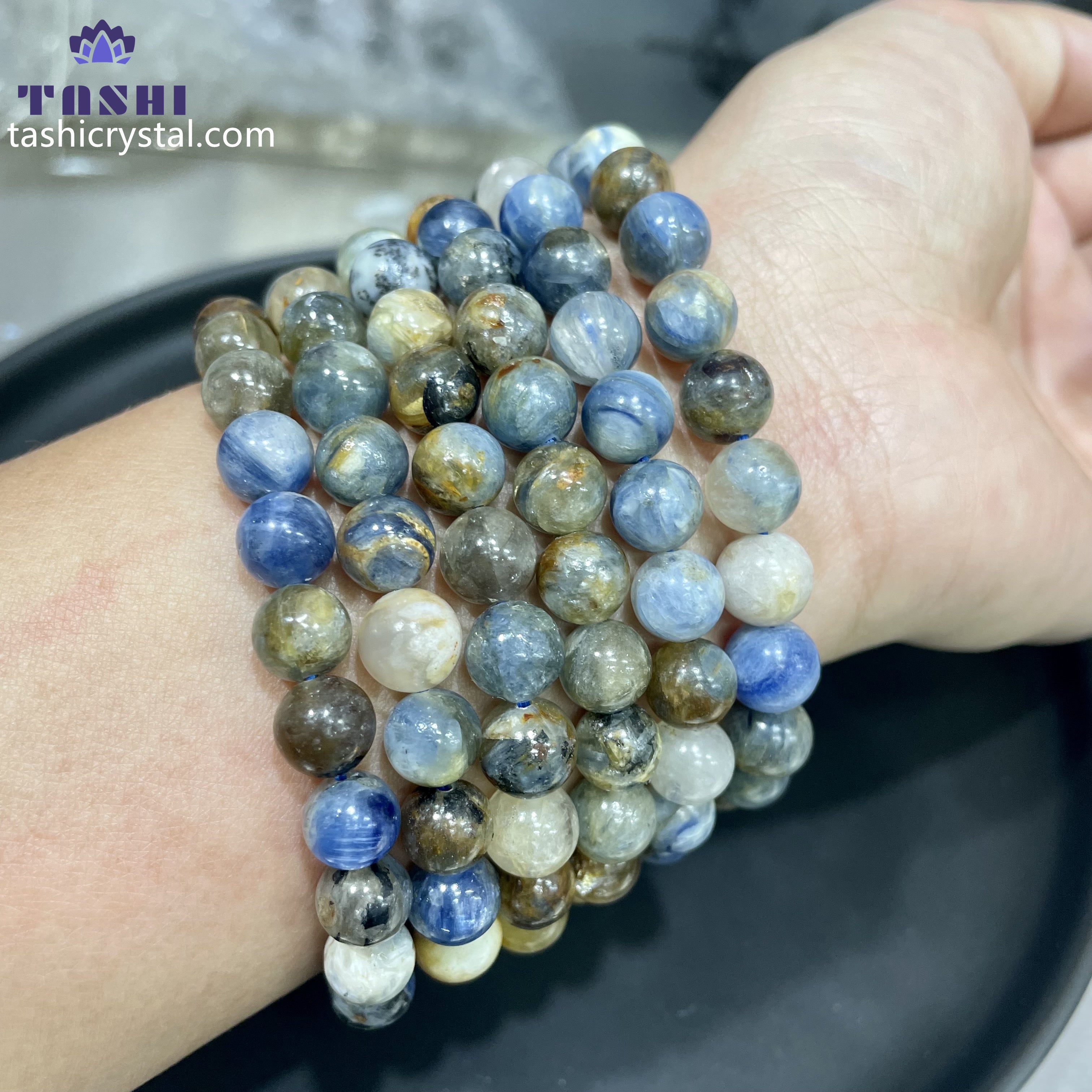 8mm Kyanite Bracelets Round Beaded Bracelets Stretch Beads