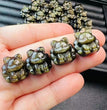 Mini Golden Sheen Obsidian Nine Tail Fox Carvings Confetti Jewlery Charms