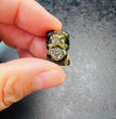 Mini Golden Sheen Obsidian Money Lion Carvings Confetti Jewelry Charms