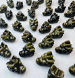 Mini Golden Sheen Obsidian Dragon Head Carvings Confetti Jewelry Charms