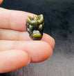 Mini Golden Sheen Obsidian Dragon Head Carvings Confetti Jewelry Charms