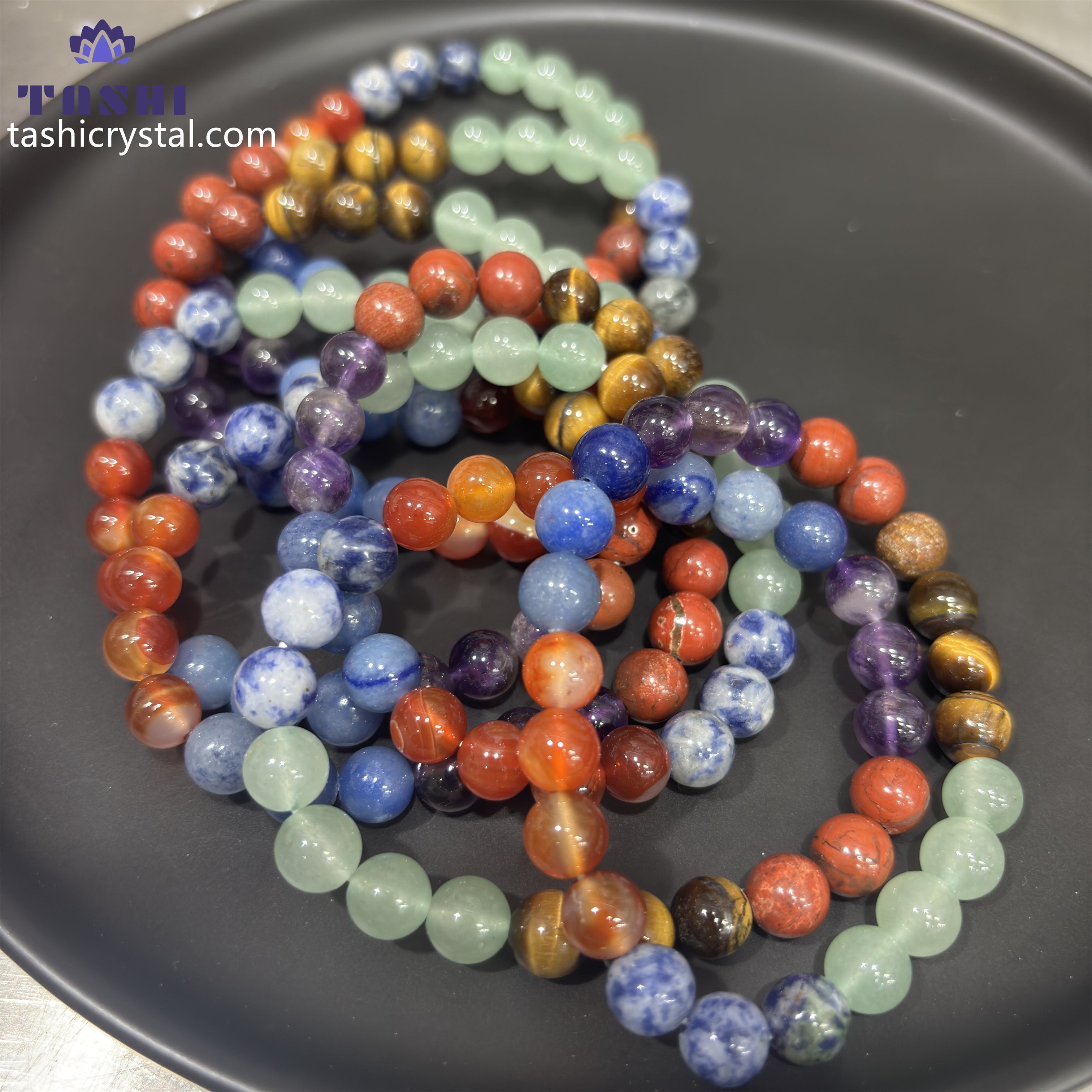 8mm Chakra Bracelets Round Beaded Bracelets Stretch Beads