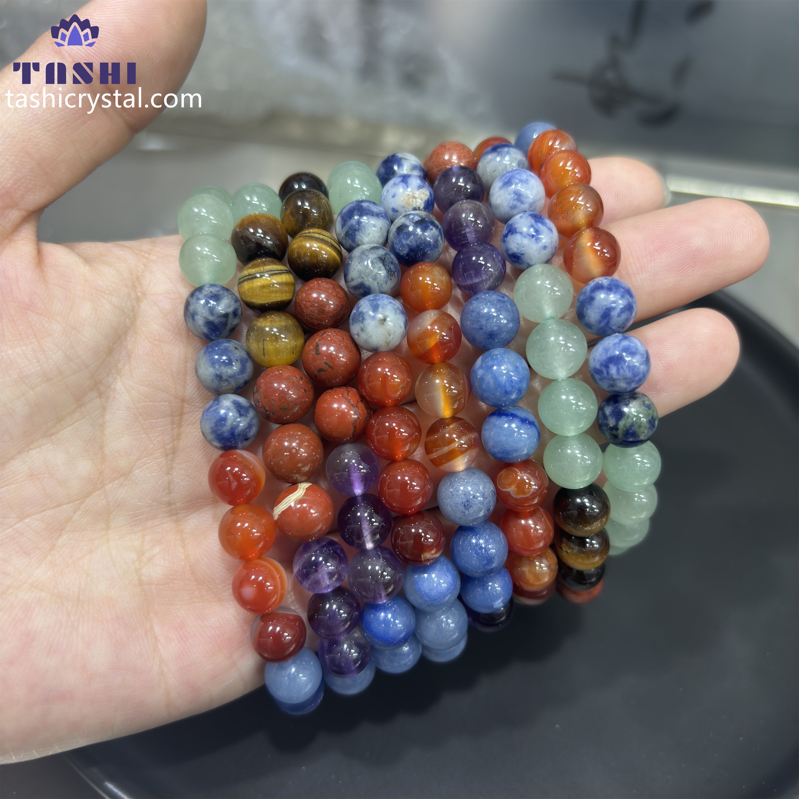 8mm Chakra Bracelets Round Beaded Bracelets Stretch Beads