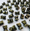 Mini Golden Sheen Obsidian No Face Bear Carvings Confetti Jewelry Charms